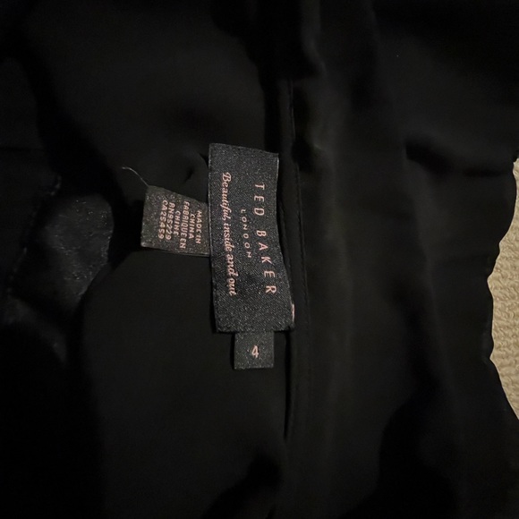 Ted Baker Ranni Lace Detail Belted Black Dress - Picture 3 of 4